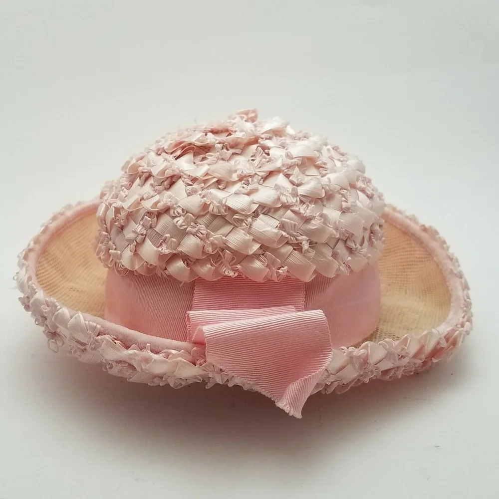 Vintage‎ Women's Ladies Pink Ribbon Hat Union Made